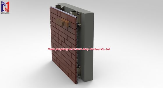 کیفیت  Silver / Black Terracotta Brick Wall Support System Aluminum Construction کارخانه