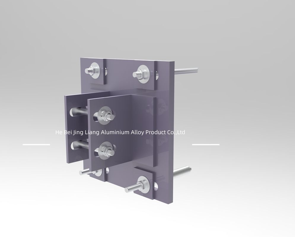 OEM پرده دیوار پوشش سیستم پشتیبانی دیوار نصب شده رنگ طبیعی 4mm